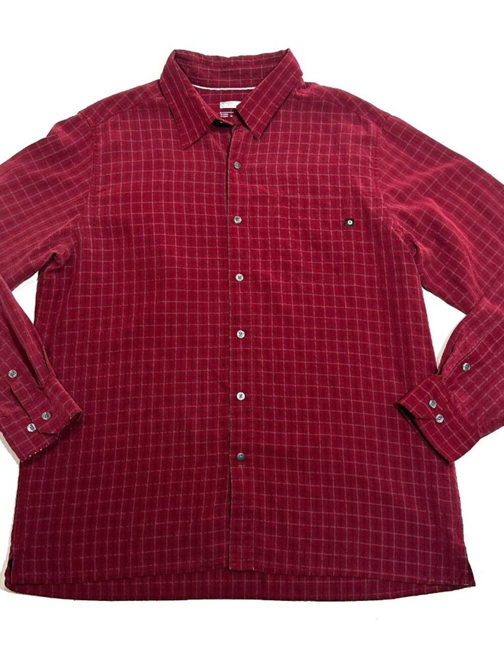 Marmot Mens Large Red Plaid Long Sleeve Button Up Hiking Outdoor Shirt L